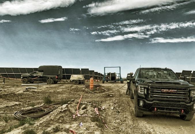 Fiber optic jetting underway at a Canadian solar farm